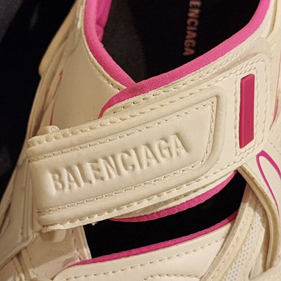 Excellent EU39 BALENCIAGA Track Velcro Sneaker Sandal WhiteFluoPink - Picture 8 of 16